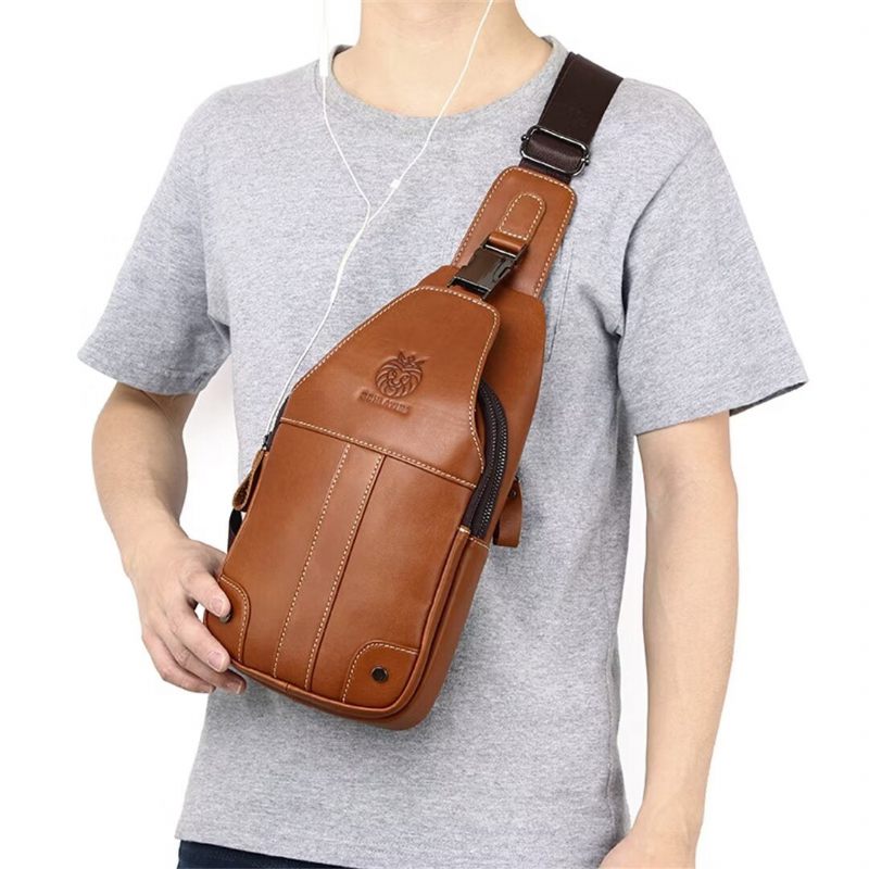 Bolsa Ombro Masculina Atemporal Em Couro Vaca Liso - Preto