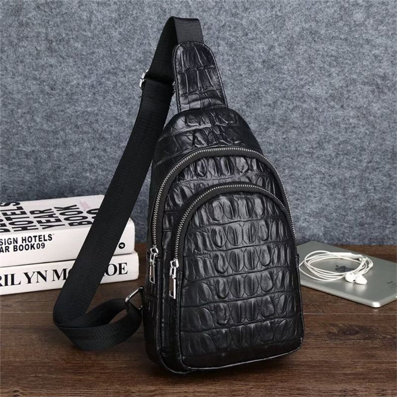 Bolsa Ombro Masculina Chique Couro Urbano - Preto