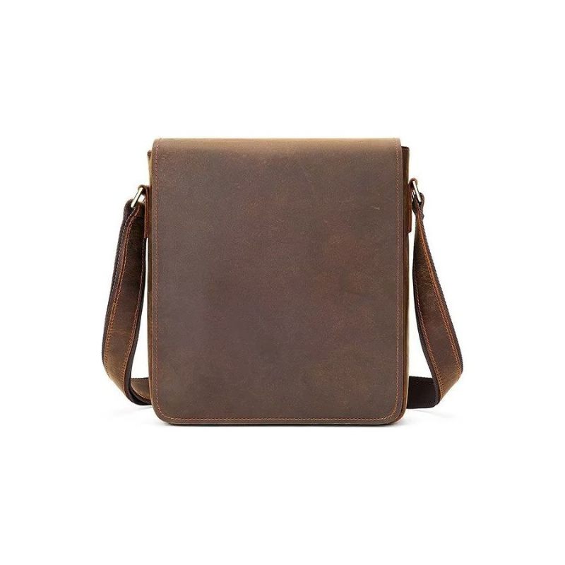 Bolsa Ombro Masculina Com Zíper Crossbody - Marrom