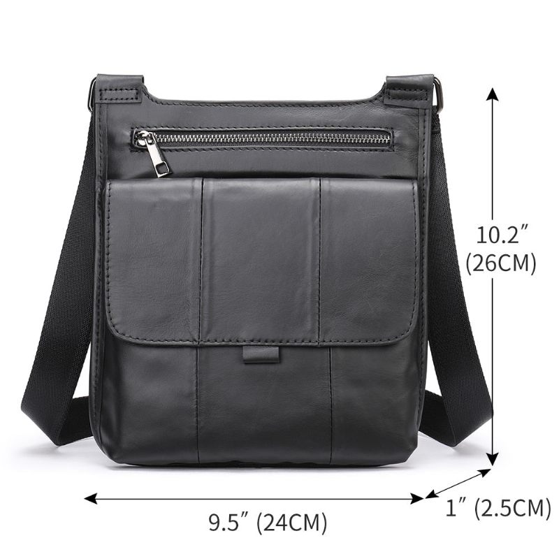 Bolsa Ombro Masculina Com Zíper E Mensageiro Crossbody - Preto