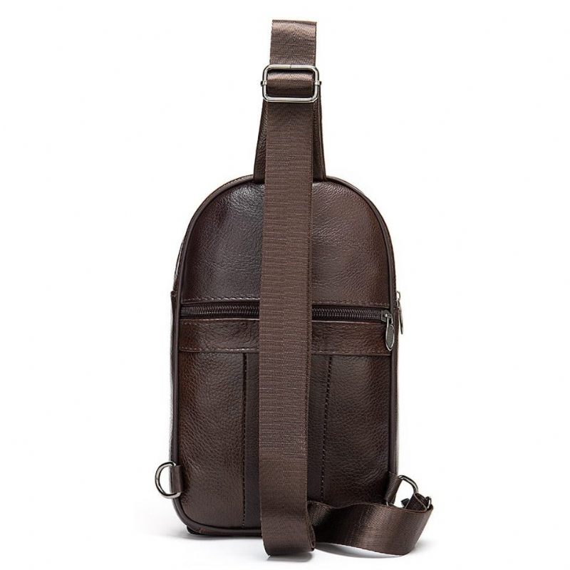 Bolsa Ombro Masculina Com Zíper Exótico Mensageiro - Café