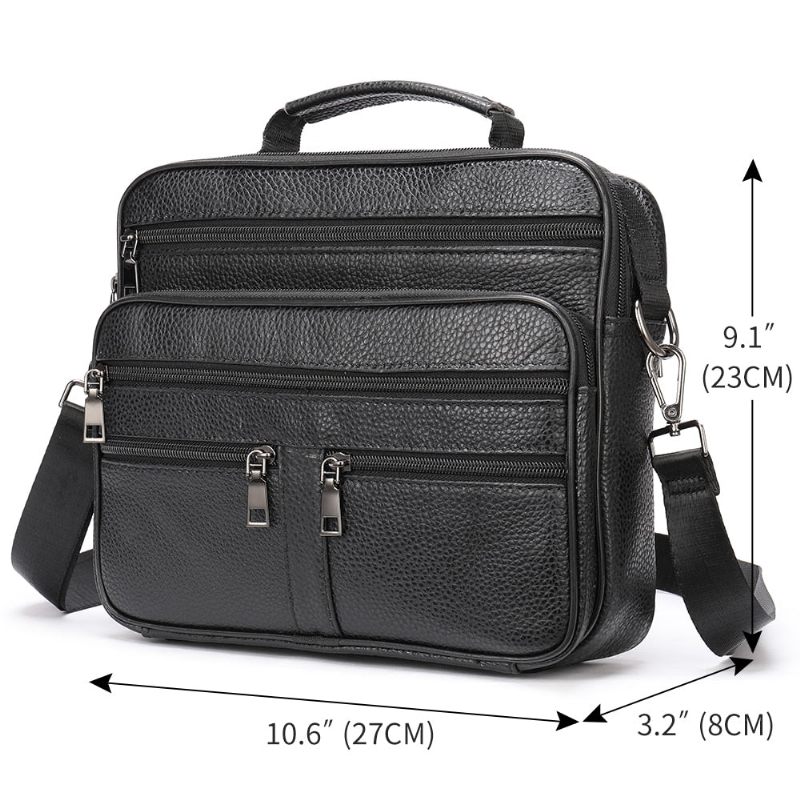 Bolsa Ombro Masculina Com Zíper Mensageiro Crossbody - Preto