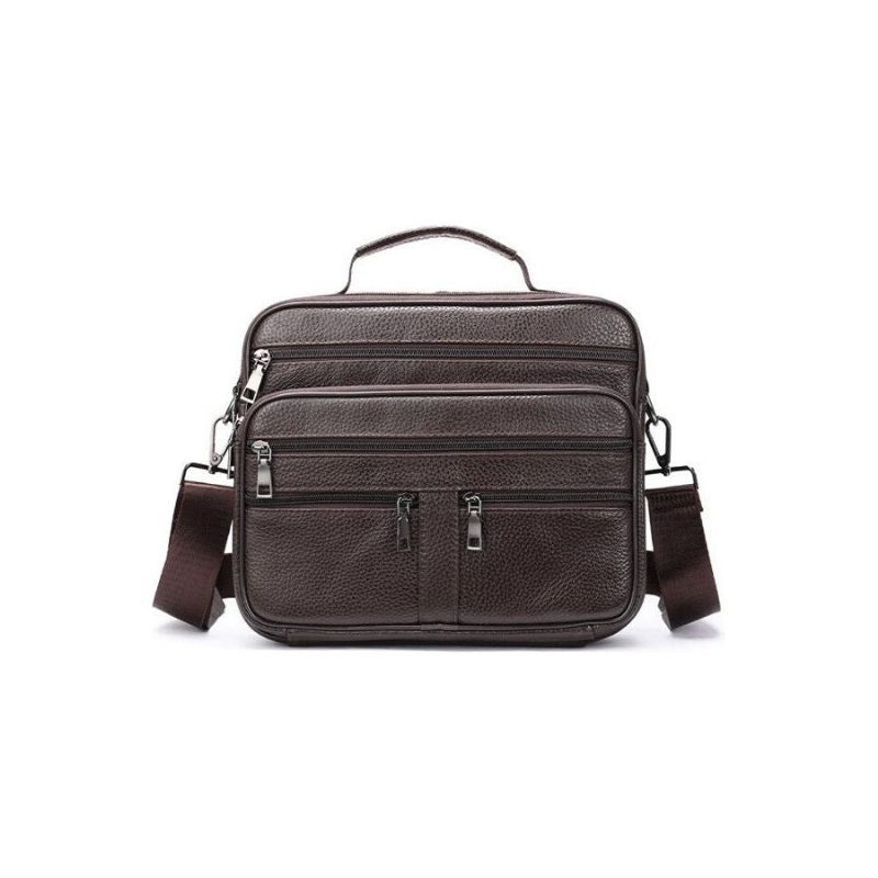 Bolsa Ombro Masculina Com Zíper Mensageiro Crossbody - Café