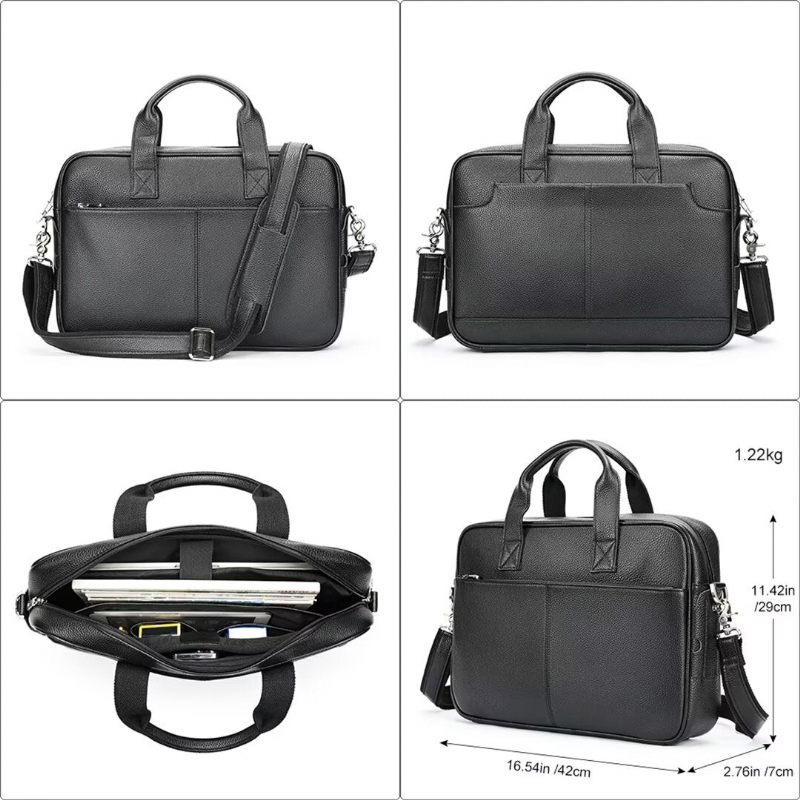 Bolsa Ombro Masculina Couro Cavalheiro Distinto - Preto1