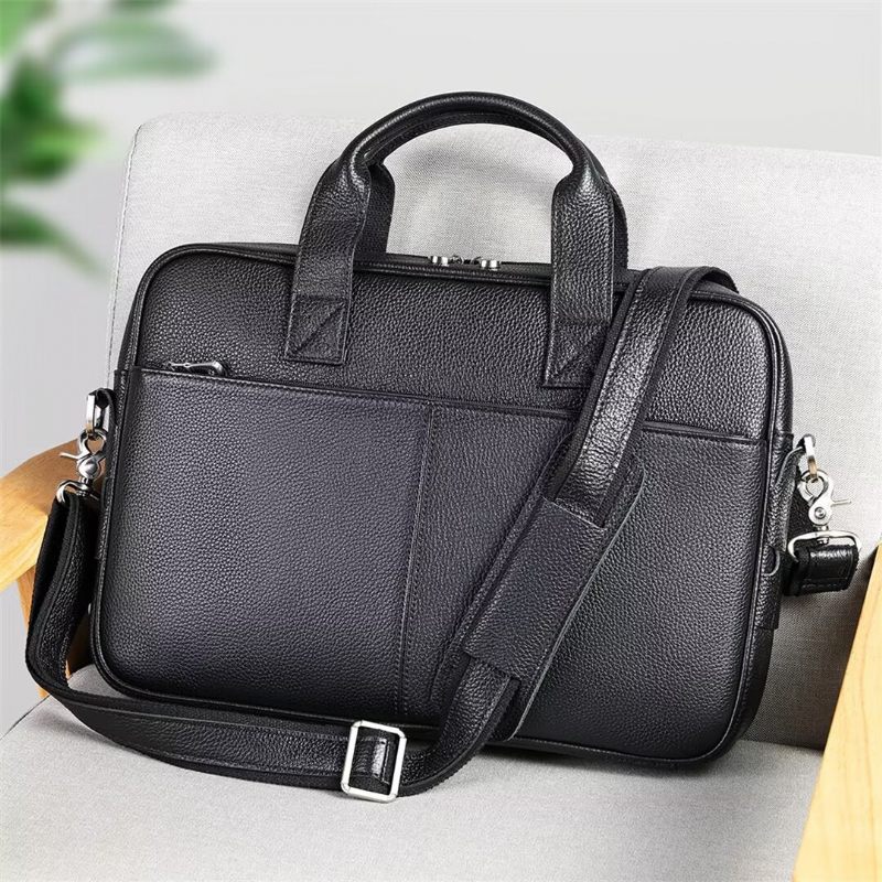 Bolsa Ombro Masculina Couro Cavalheiro Distinto - Preto1