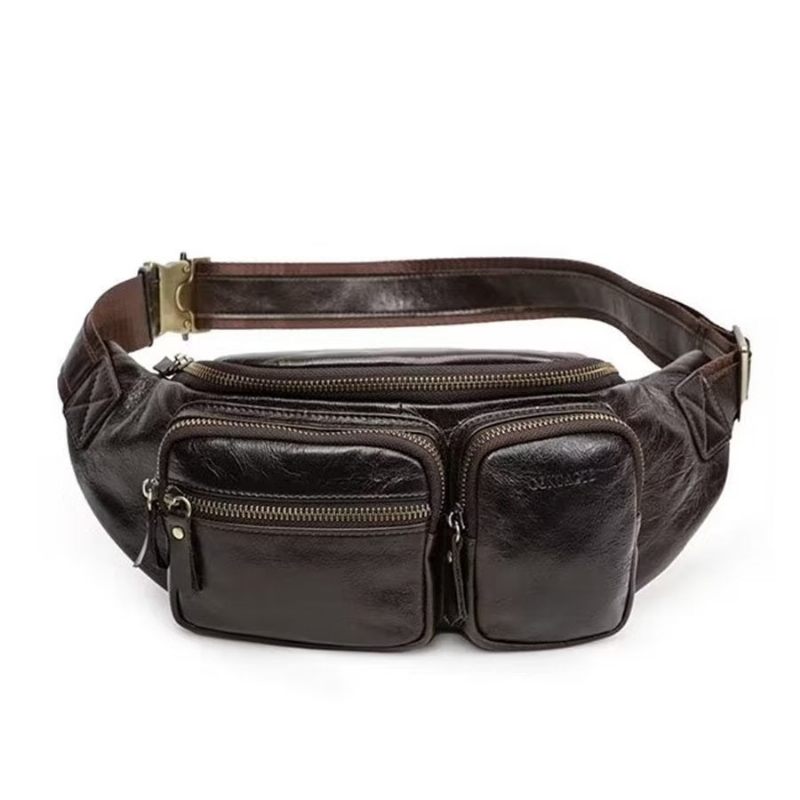 Bolsa Ombro Masculina Couro Genuíno Peito Crossbody