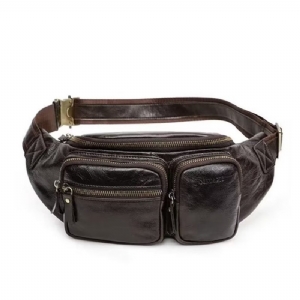 Bolsa Ombro Masculina Couro Genuíno Peito Crossbody