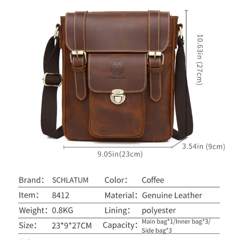 Bolsa Ombro Masculina Couro Imperial - Café