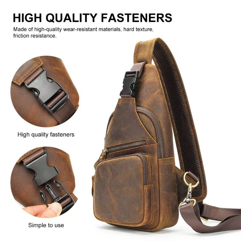 Bolsa Ombro Masculina Couro Influência Icônica - Café