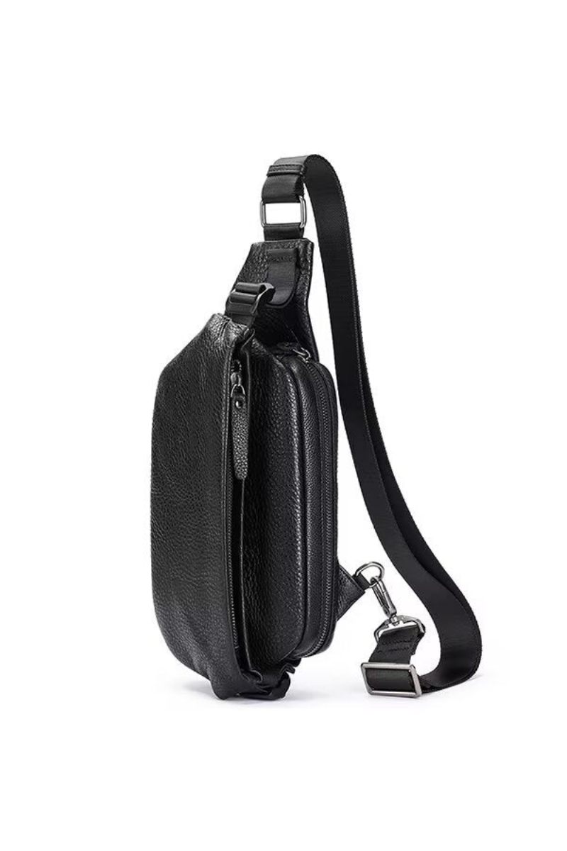 Bolsa Ombro Masculina Couro Jacaré Trailblazer - Preto