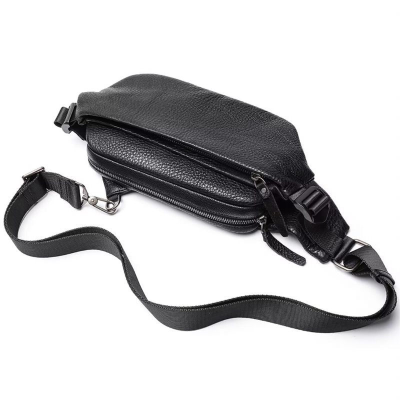 Bolsa Ombro Masculina Couro Jacaré Trailblazer - Preto