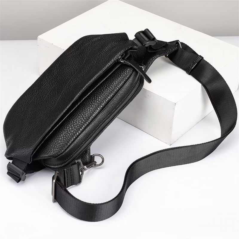 Bolsa Ombro Masculina Couro Jacaré Trailblazer - Preto