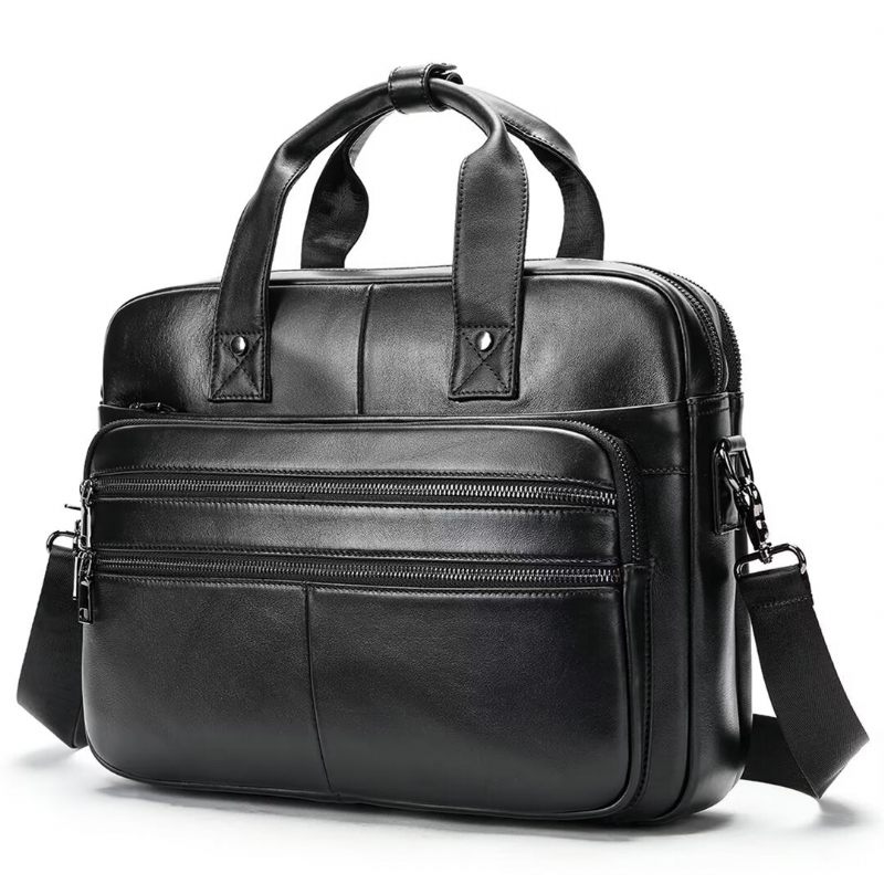 Bolsa Ombro Masculina Couro Jacaré Urbano - Preto