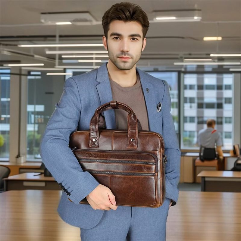 Bolsa Ombro Masculina Couro Jacaré Urbano - Preto