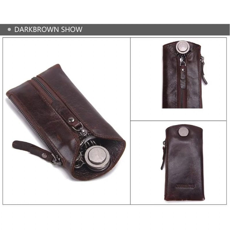 Bolsa Ombro Masculina Couro Luxo Com Chave - Café