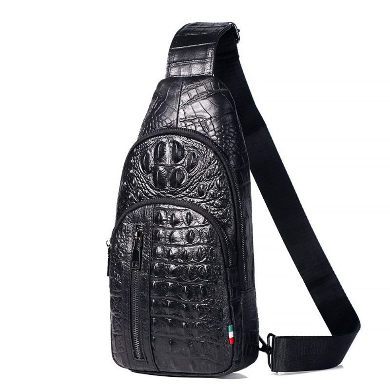 Bolsa Ombro Masculina Couro Mensageiro Crossbody - Preto