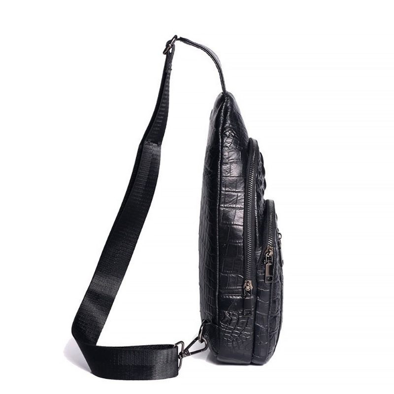 Bolsa Ombro Masculina Couro Mensageiro Crossbody - Preto