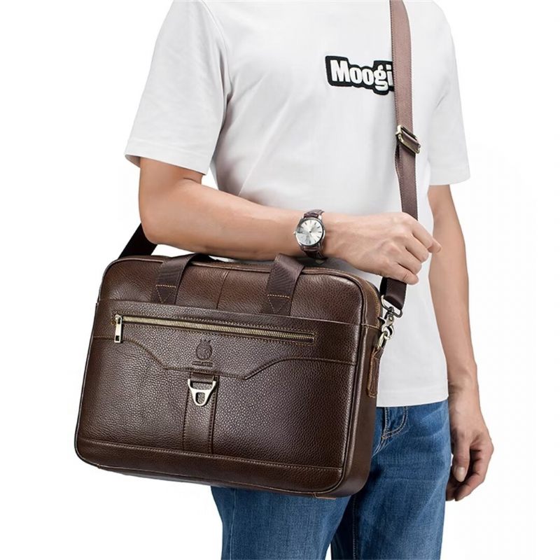 Bolsa Ombro Masculina Couro Metropolitan Prestige - Marrom