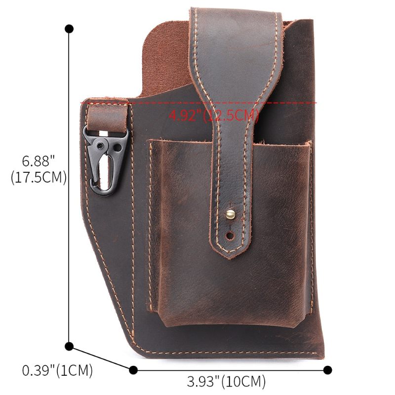 Bolsa Ombro Masculina Couro Para Telefone Mensageiro - Marrom 2