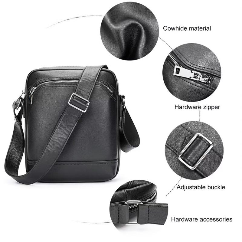 Bolsa Ombro Masculina Couro Sovereign Statement - Preto1