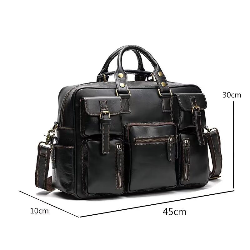 Bolsa Ombro Masculina Couro Vaca Viagem Luxuosa - Marrom