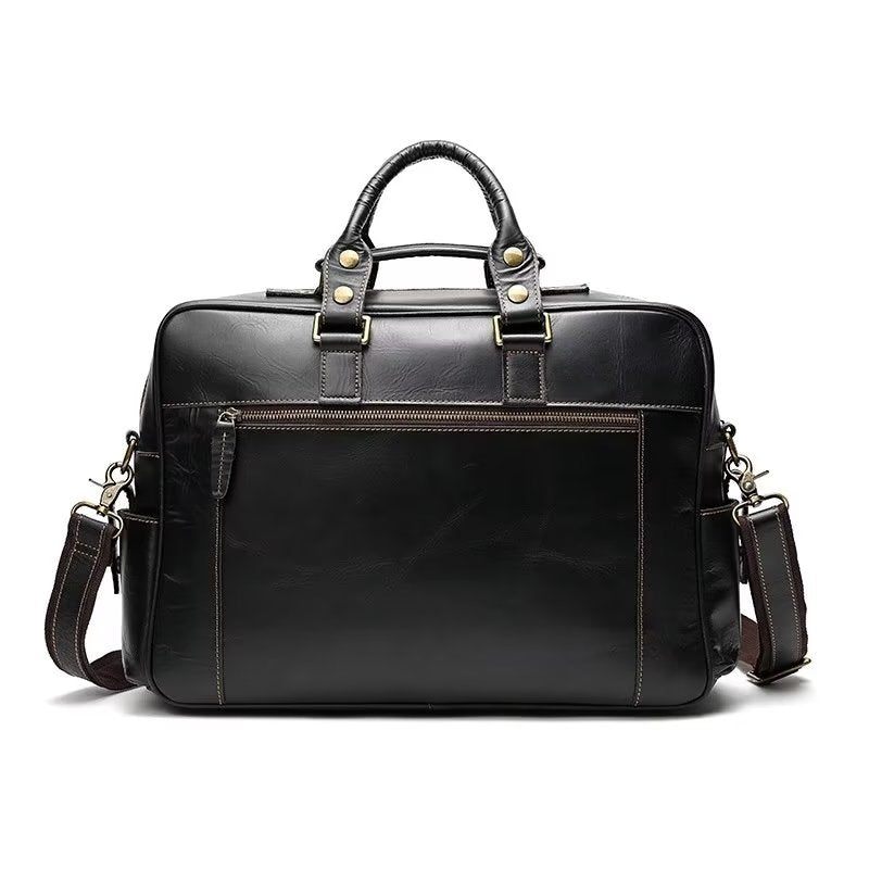 Bolsa Ombro Masculina Couro Vaca Viagem Luxuosa - Preto