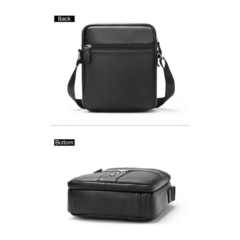 Bolsa Ombro Masculina Elegância Exótica Mensageiro Couro - Preto