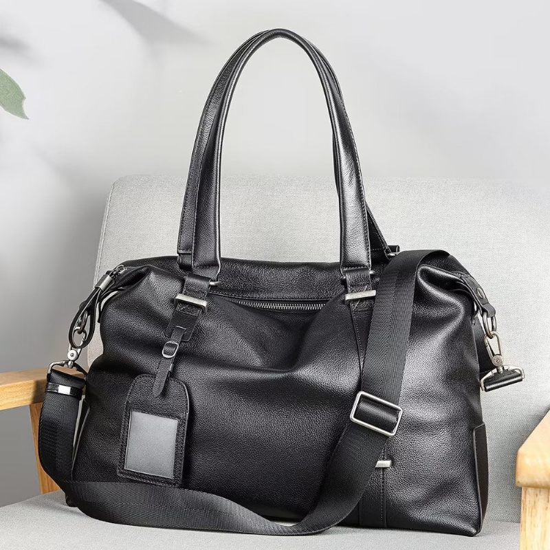 Bolsa Ombro Masculina Elegante Couro - Preto