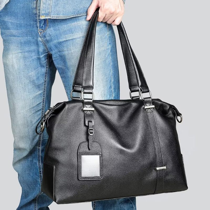 Bolsa Ombro Masculina Elegante Couro - Preto