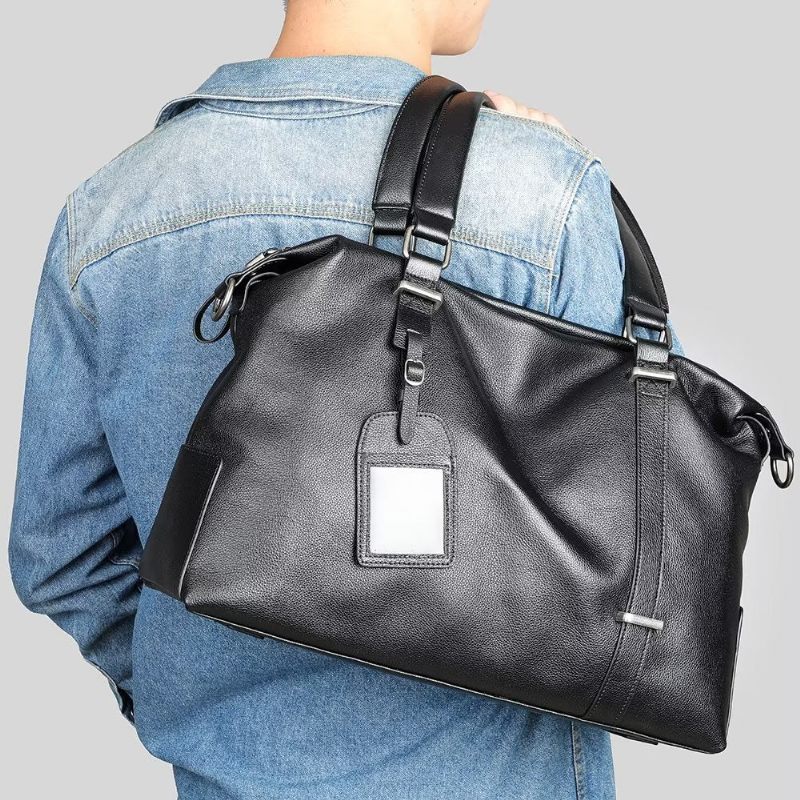 Bolsa Ombro Masculina Elegante Couro - Preto