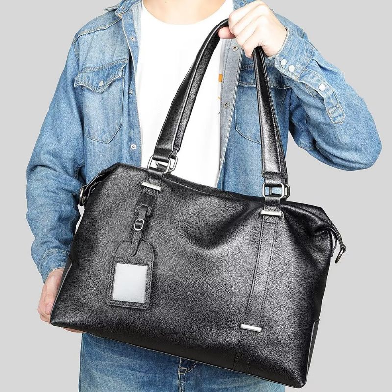 Bolsa Ombro Masculina Elegante Couro - Preto