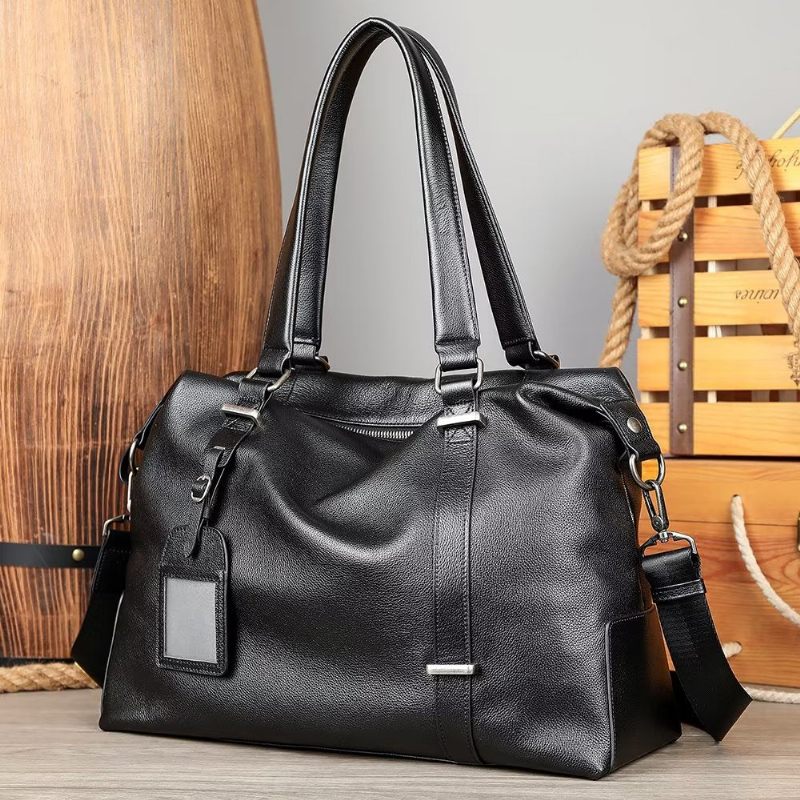 Bolsa Ombro Masculina Elegante Couro - Preto