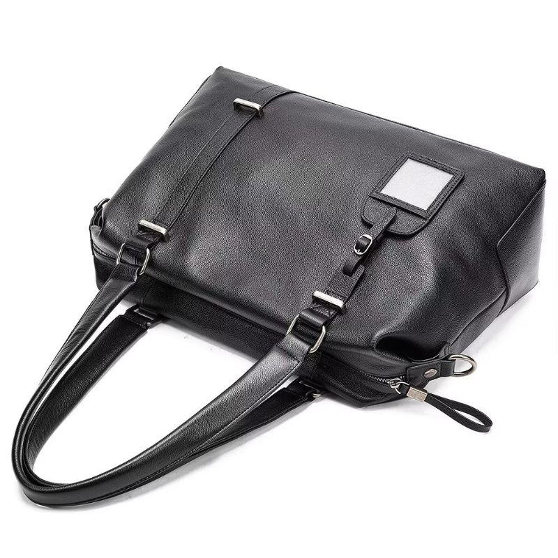 Bolsa Ombro Masculina Elegante Couro - Preto