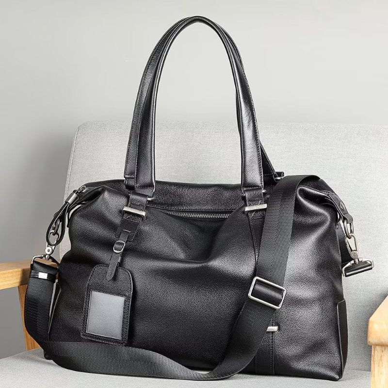 Bolsa Ombro Masculina Elegante Couro - Preto