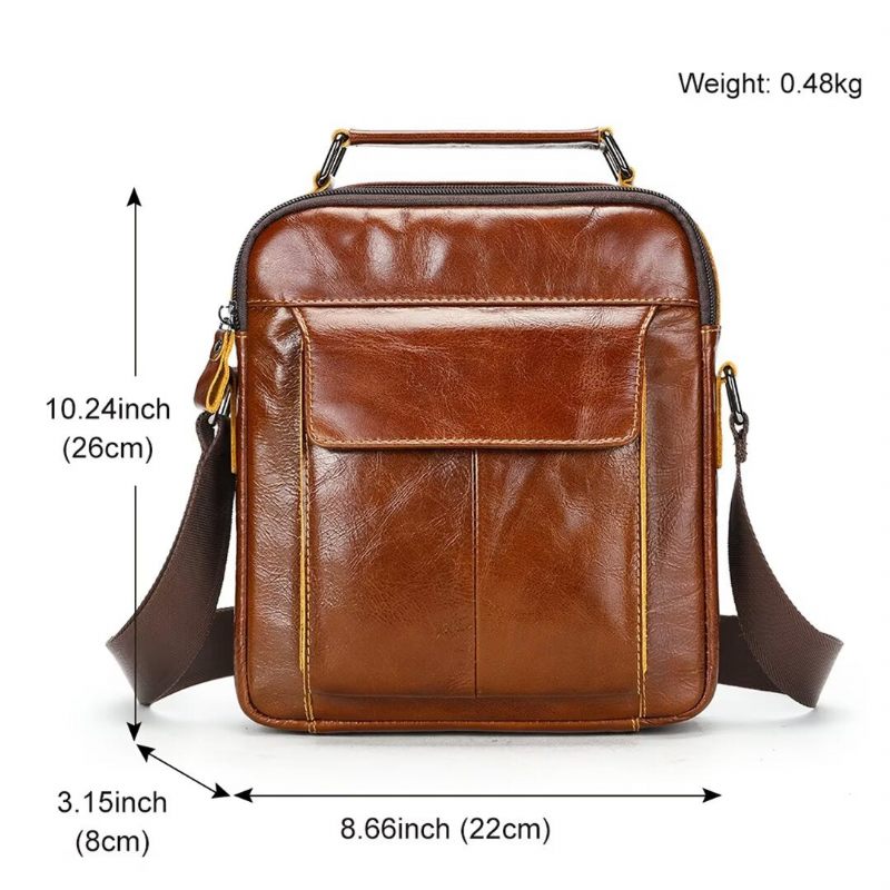 Bolsa Ombro Masculina Elegante Couro Crocodilo Allure - Marrom