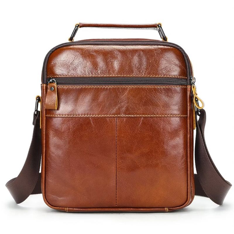 Bolsa Ombro Masculina Elegante Couro Crocodilo Allure - Marrom