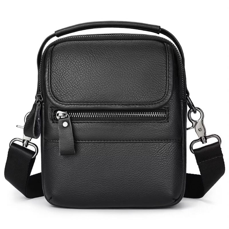 Bolsa Ombro Masculina Elegante Couro Frontier - Preto