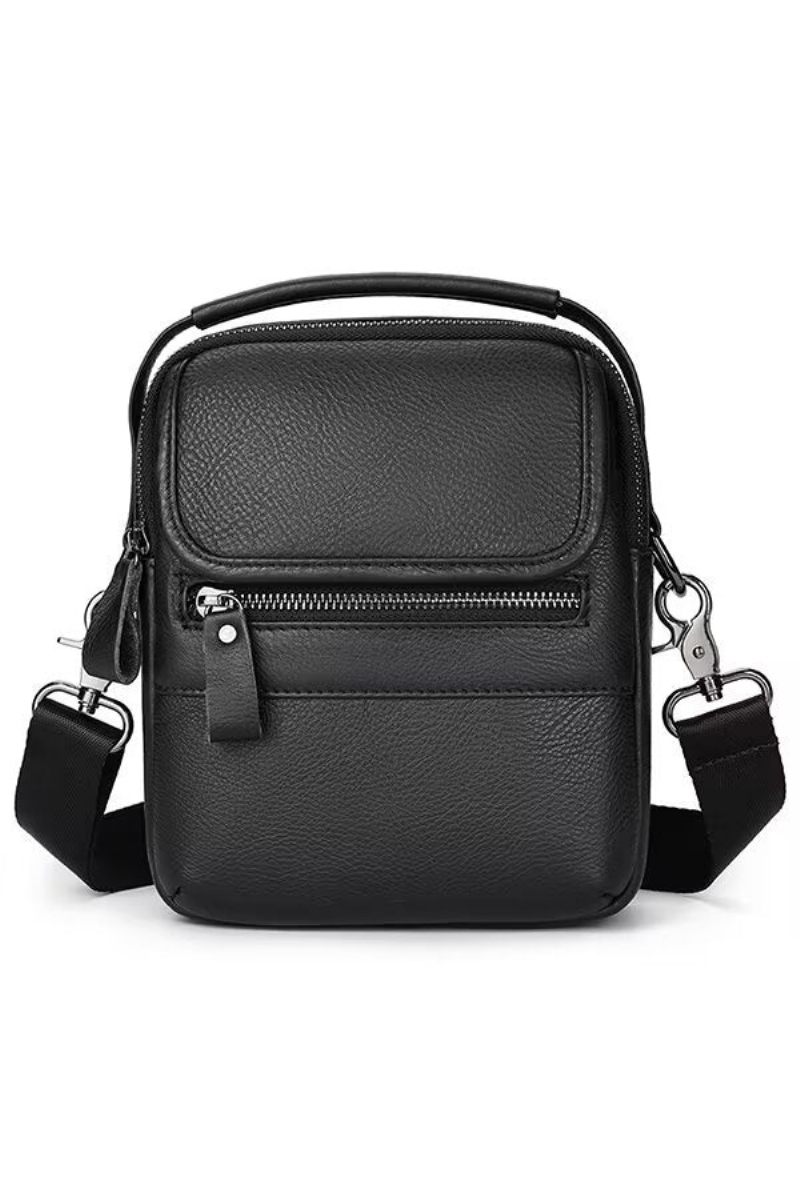 Bolsa Ombro Masculina Elegante Couro Frontier - Preto