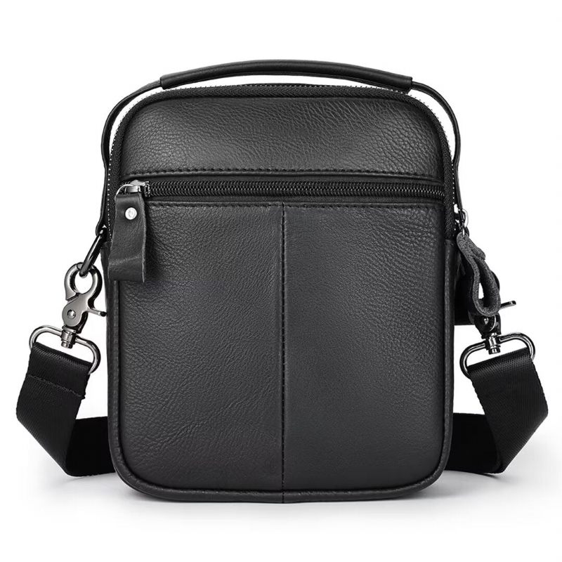 Bolsa Ombro Masculina Elegante Couro Frontier - Preto