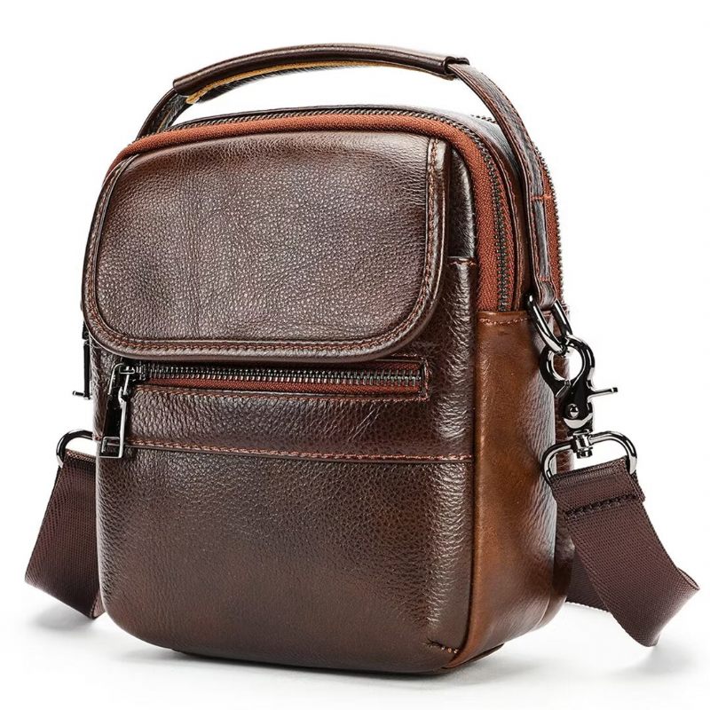 Bolsa Ombro Masculina Elegante Couro Frontier - Preto