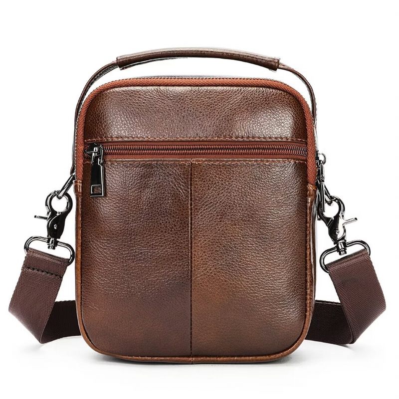 Bolsa Ombro Masculina Elegante Couro Frontier - Preto