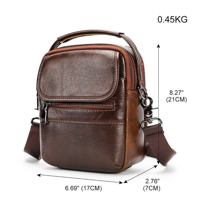 Bolsa Ombro Masculina Elegante Couro Frontier - Preto