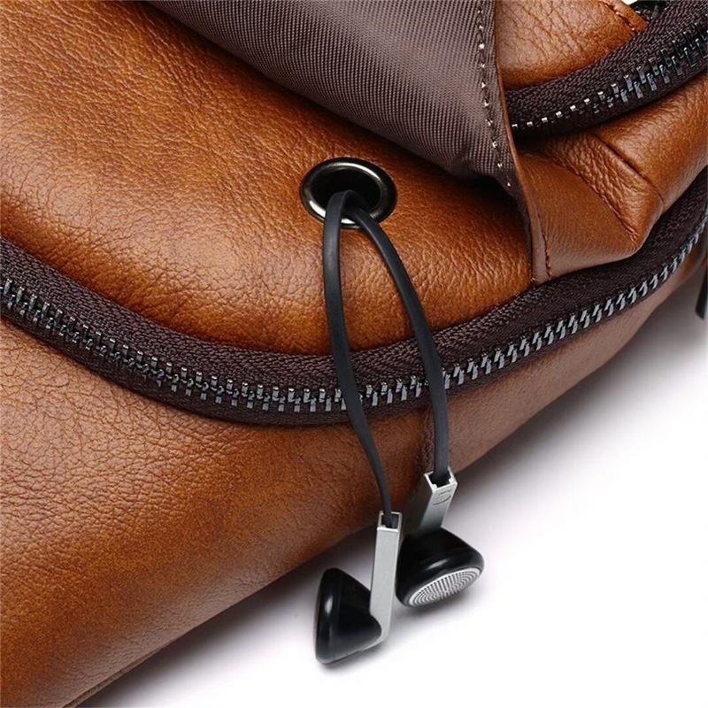 Bolsa Ombro Masculina Elegante Couro Para O Homem Moderno - Preto