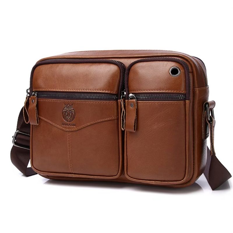 Bolsa Ombro Masculina Elegante Couro Voyager - Preto