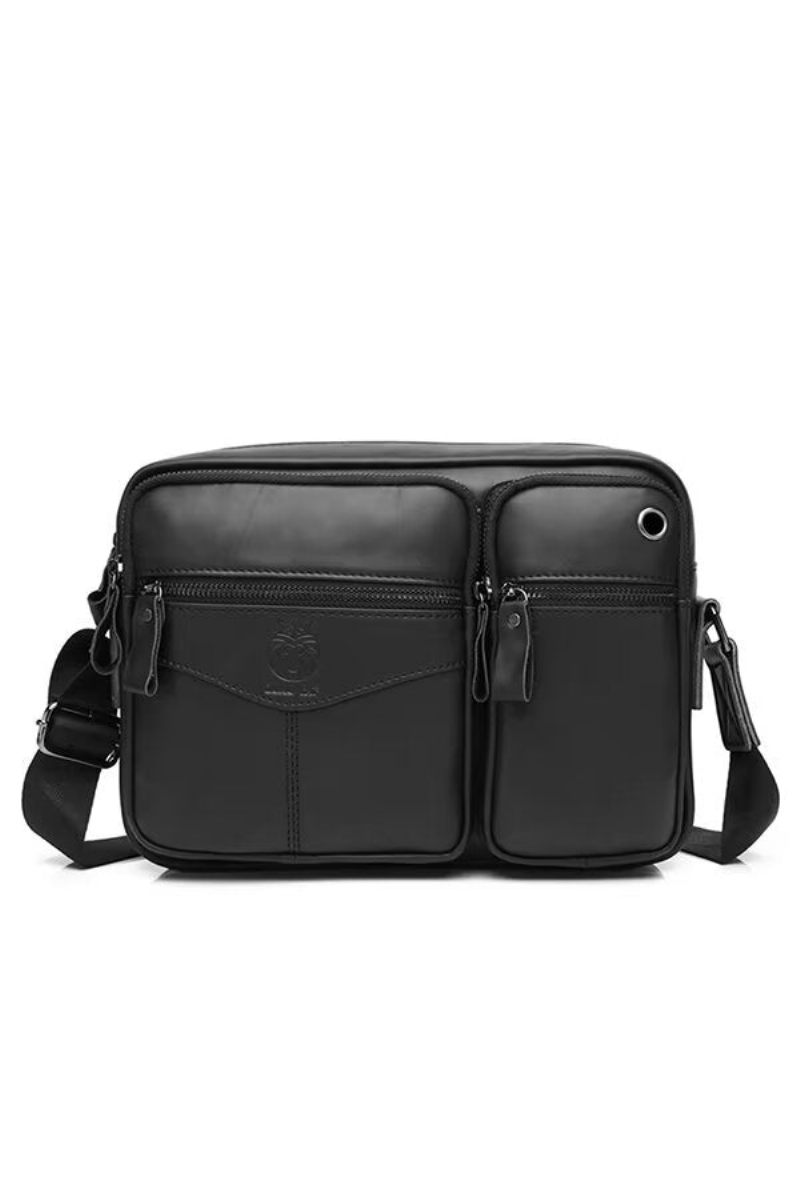 Bolsa Ombro Masculina Elegante Couro Voyager - Preto