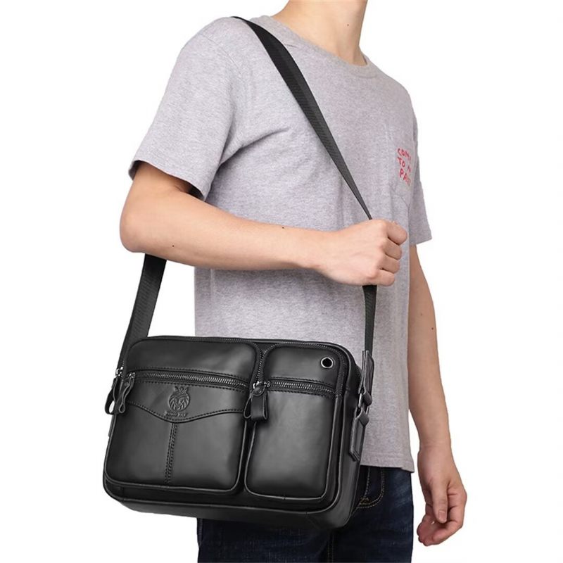 Bolsa Ombro Masculina Elegante Couro Voyager - Preto