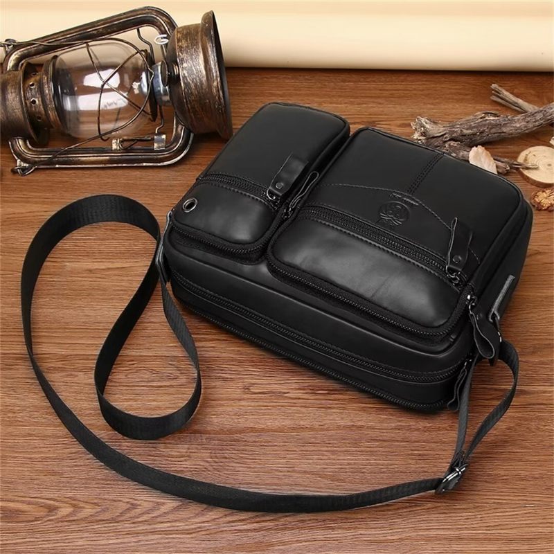 Bolsa Ombro Masculina Elegante Couro Voyager - Preto