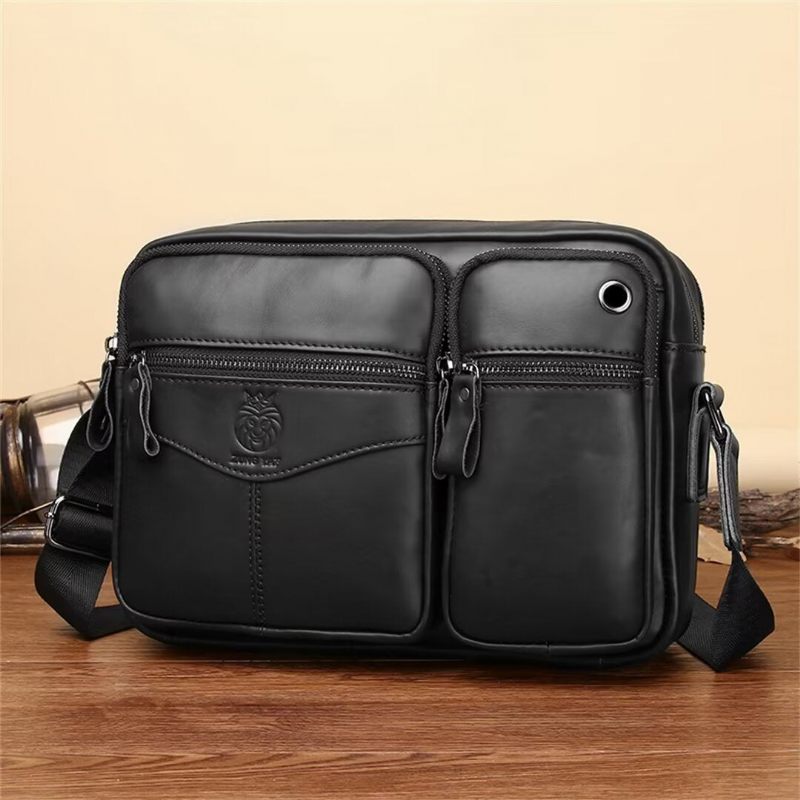 Bolsa Ombro Masculina Elegante Couro Voyager - Preto