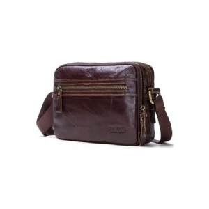 Bolsa Ombro Masculina Elegante Crossbody Compacta Couro Crazy Horse