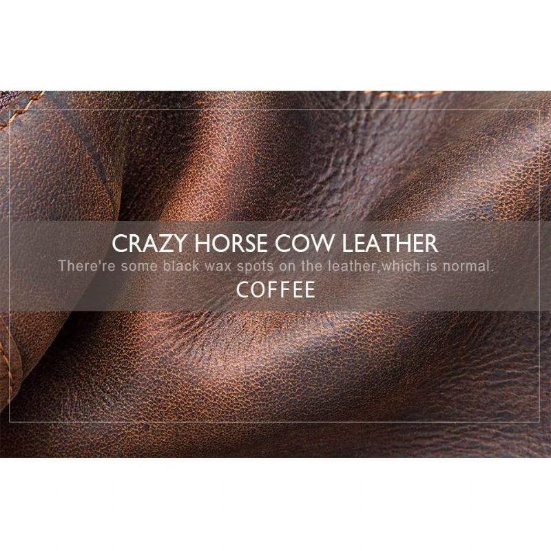 Bolsa Ombro Masculina Elegante Crossbody Robusta Couro Crazy Horse - Café